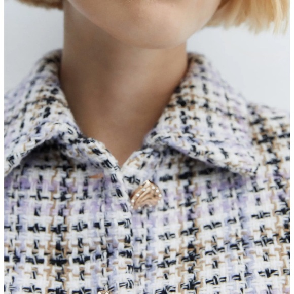 MANGO NWT TWEED CROP BOMBER JACKET - Picture 3 of 7